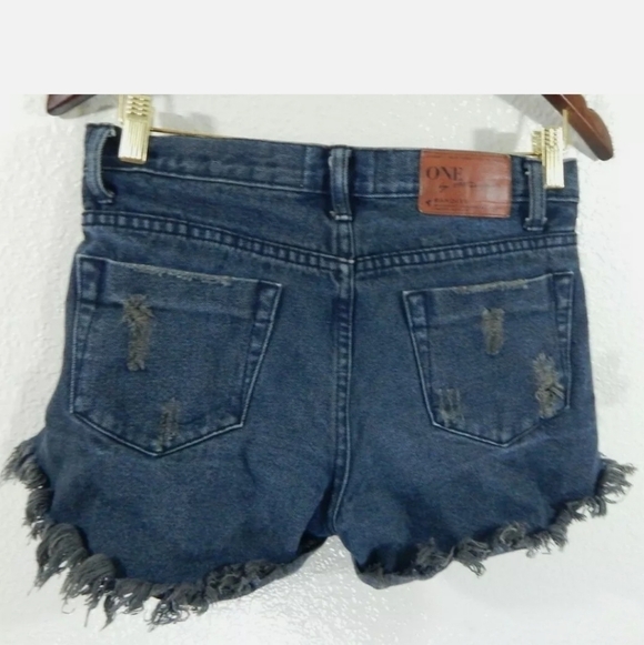 One Teaspoon x Free People Bandits Distressed Shorts - Picture 2 of 6